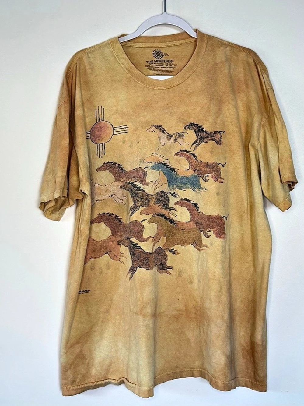 The Mountain Horses and Sun Horse Graphic Tie-Dye Tee - Sz. 2XL